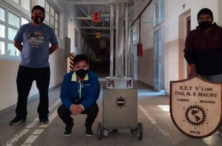 Se lanzará al mercado el robot sanitizante creado por alumnos de la técnica de Quijano