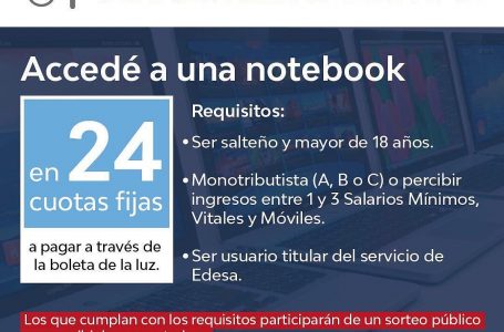 A través del Plan Conectate Digital, salteños podrán acceder a un crédito para la compra de una notebook