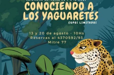 Se realizará el taller literario científico “Conociendo a los Yaguaretés”