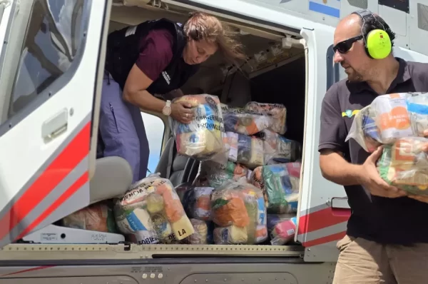 Desarrollo Social realizó un nuevo operativo de asistencia aérea en Rivadavia Banda Sur